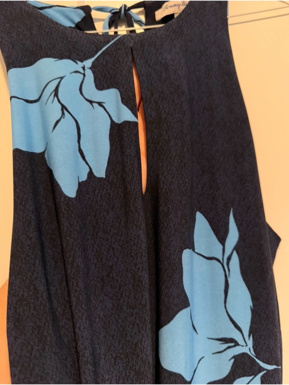 Medium - Tommy Bahama Navy Maxi Dress with Blue Floral Print - Picture 4 of 6